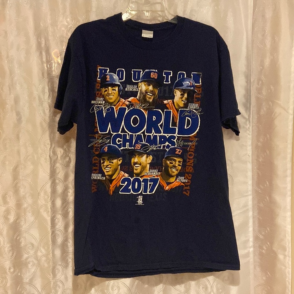 MLB Houston Astros 2017 World Series Champs Character T-Shirt Adult Size Large🔥